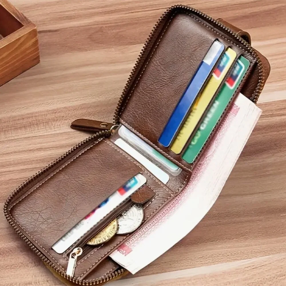 Simple Zipper and Snap Closure Wallet